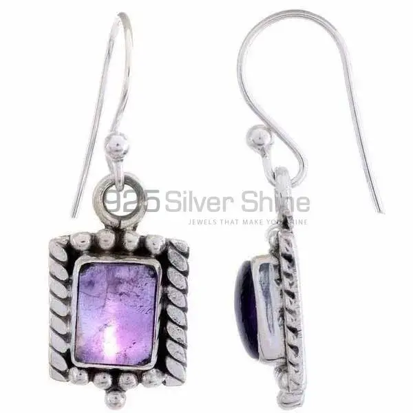 Natural Amethyst Gemstone Earrings Wholesaler In 925 Sterling Silver Jewelry 925SE1192_0