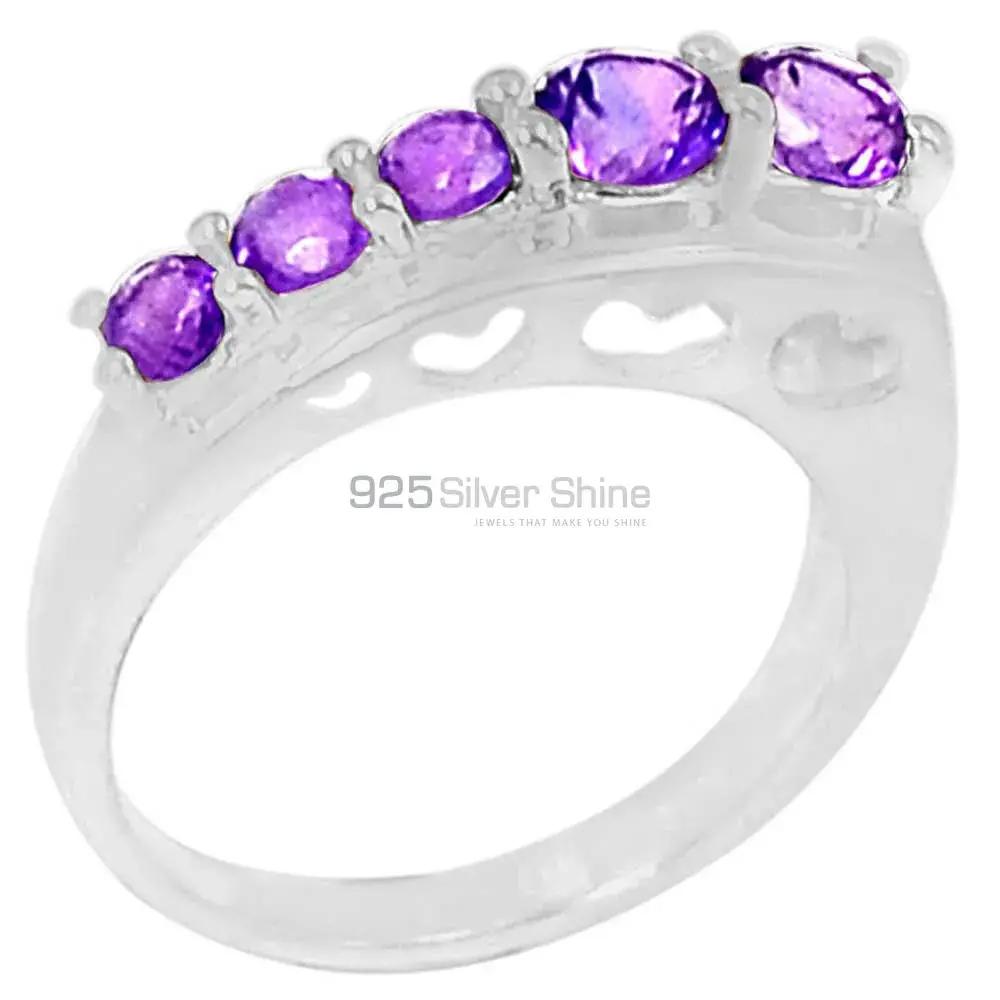 Natural Amethyst Gemstone Handmade Ring In 925 Sterling Silver 925SR093-5