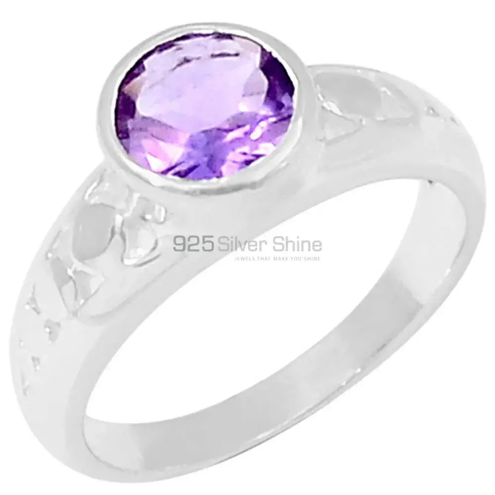 Semi Precious Amethyst Sterling Silver Rings 925SR053-1