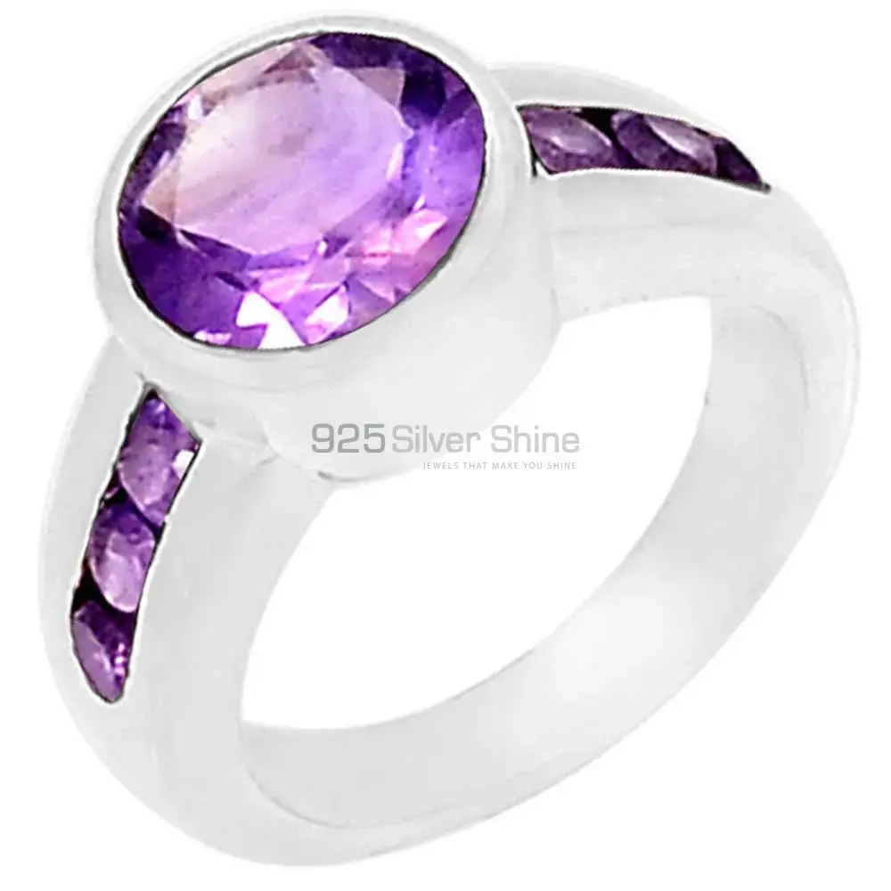 Natural Amethyst Gemstone Ring In Sterling Silver 925SR086-2