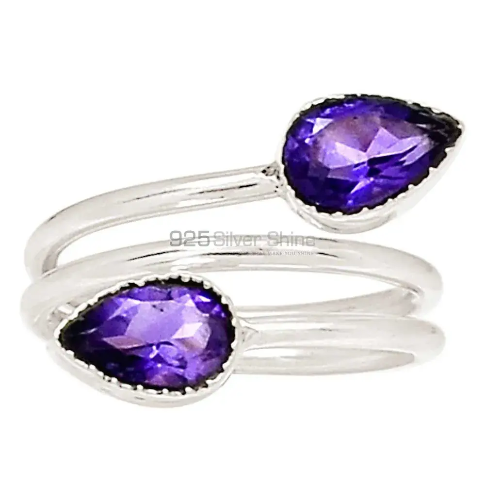 Amethyst Sterling Silver Spiral Rings 925SR2375_0