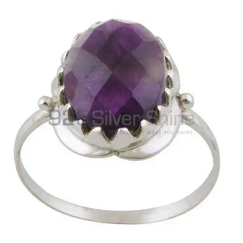 Amethyst Gemstone Sterling Silver Wedding Rings 925SR3386