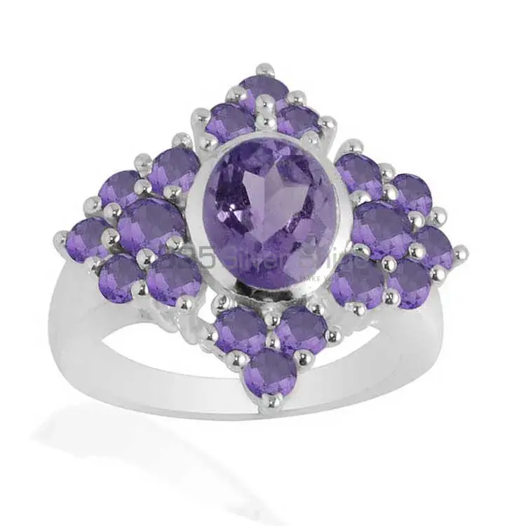 Natural Amethyst Gemstone Rings In Solid 925 Silver 925SR2071