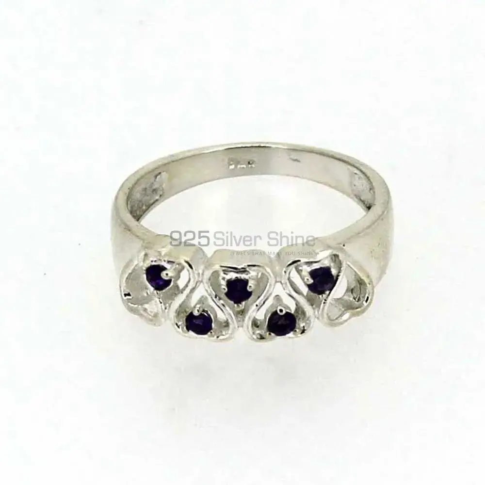 Natural Amethyst Semi Precious Gemstone Ring In 925 Silver 925SR013