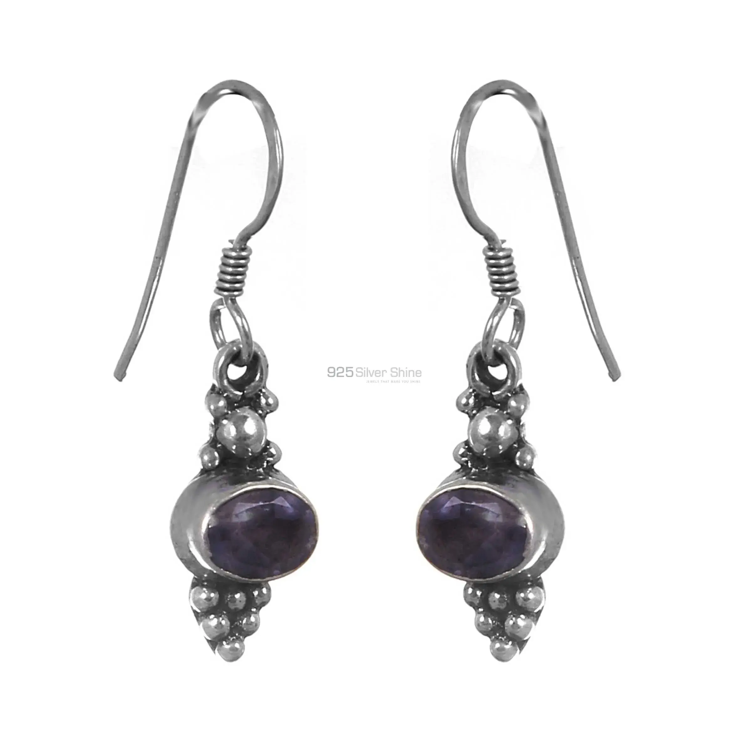 Natural Amethyst Gemstone Earring In Sterling Silver Jewelry 925SE155_1