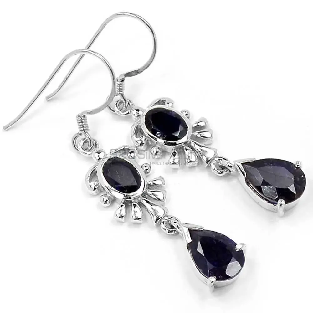 Natural Black Onyx Gemstone Earrings In 925 Sterling Silver Jewelry 925SE654_0