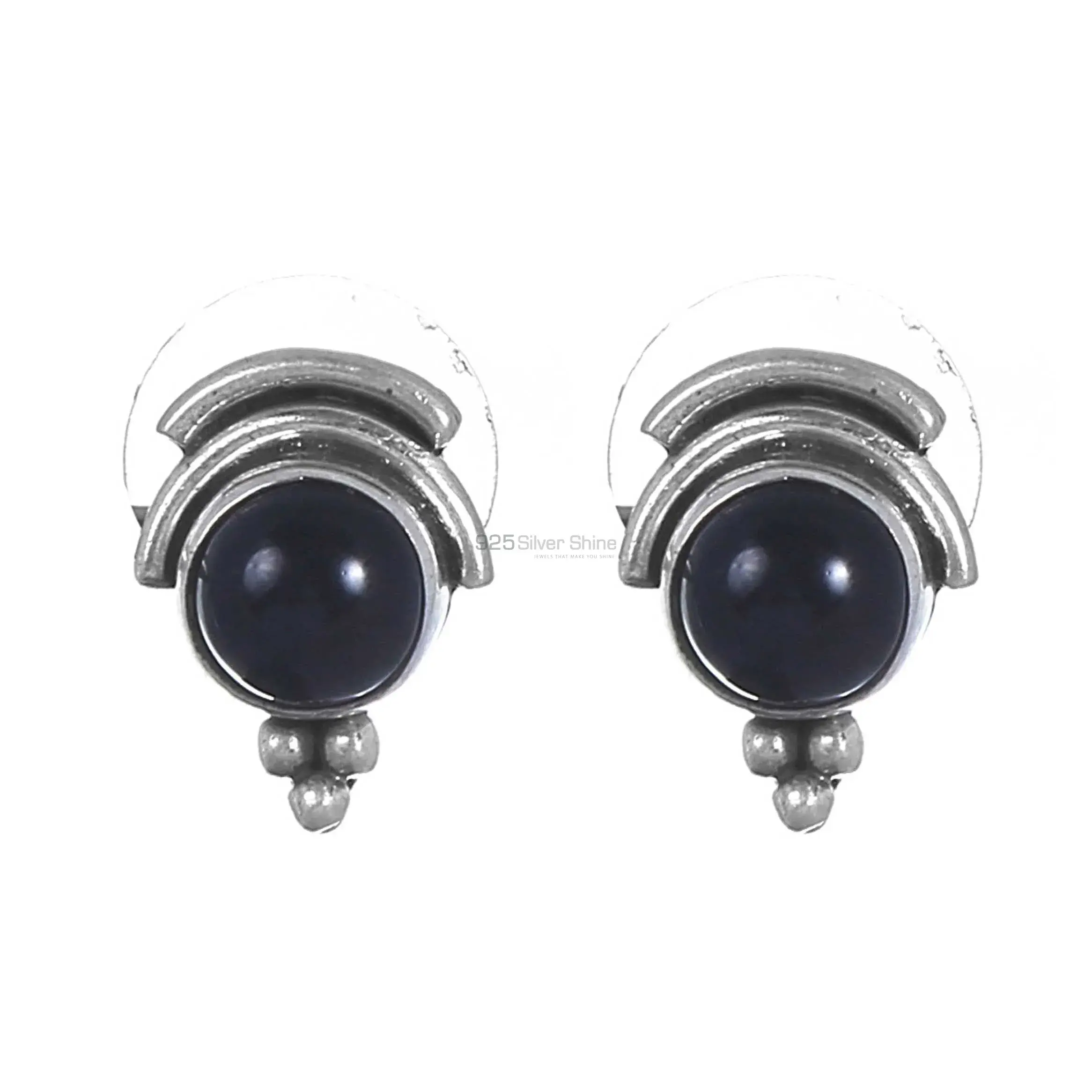 Natural Black onyx Gemstone Earrings In 925 Sterling Silver Jewelry 925SE262