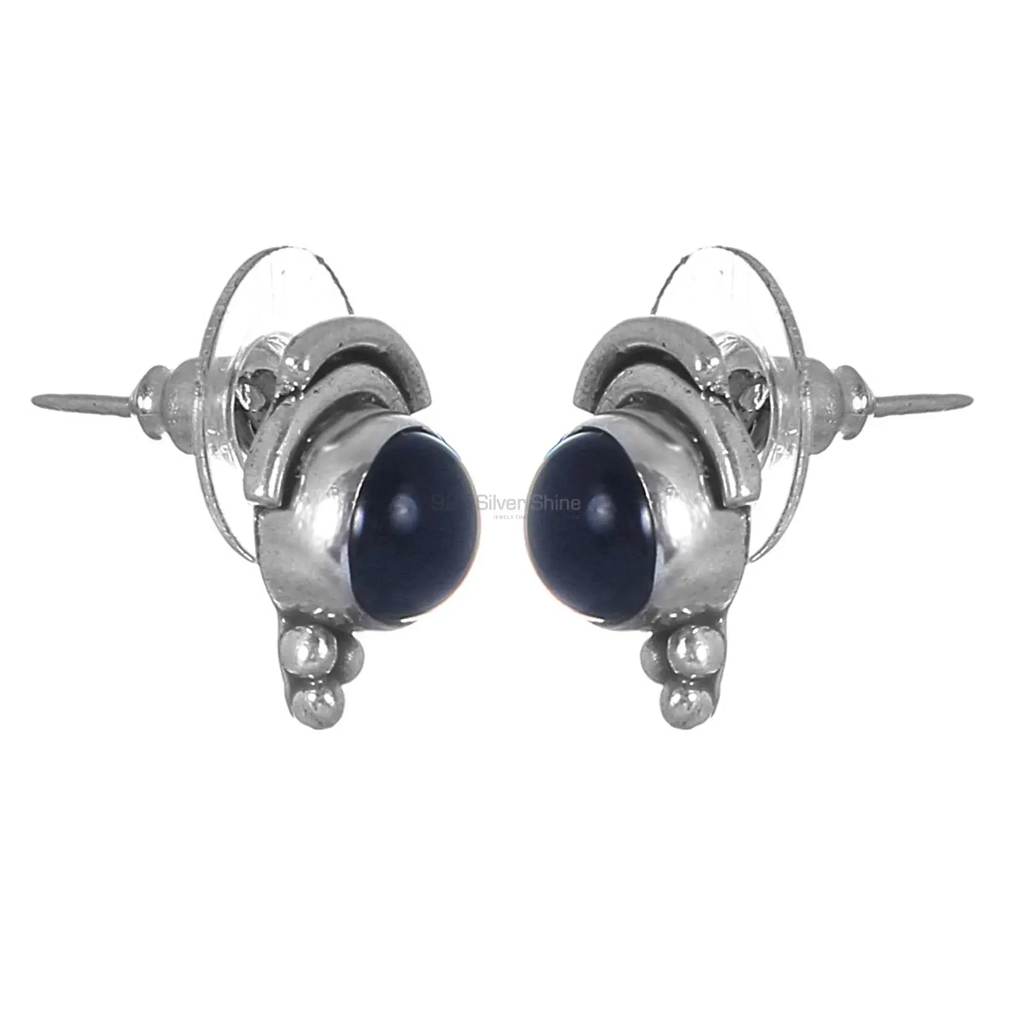Natural Black onyx Gemstone Earrings Manufacturer In 925 Sterling Silver Jewelry 925SE262_0