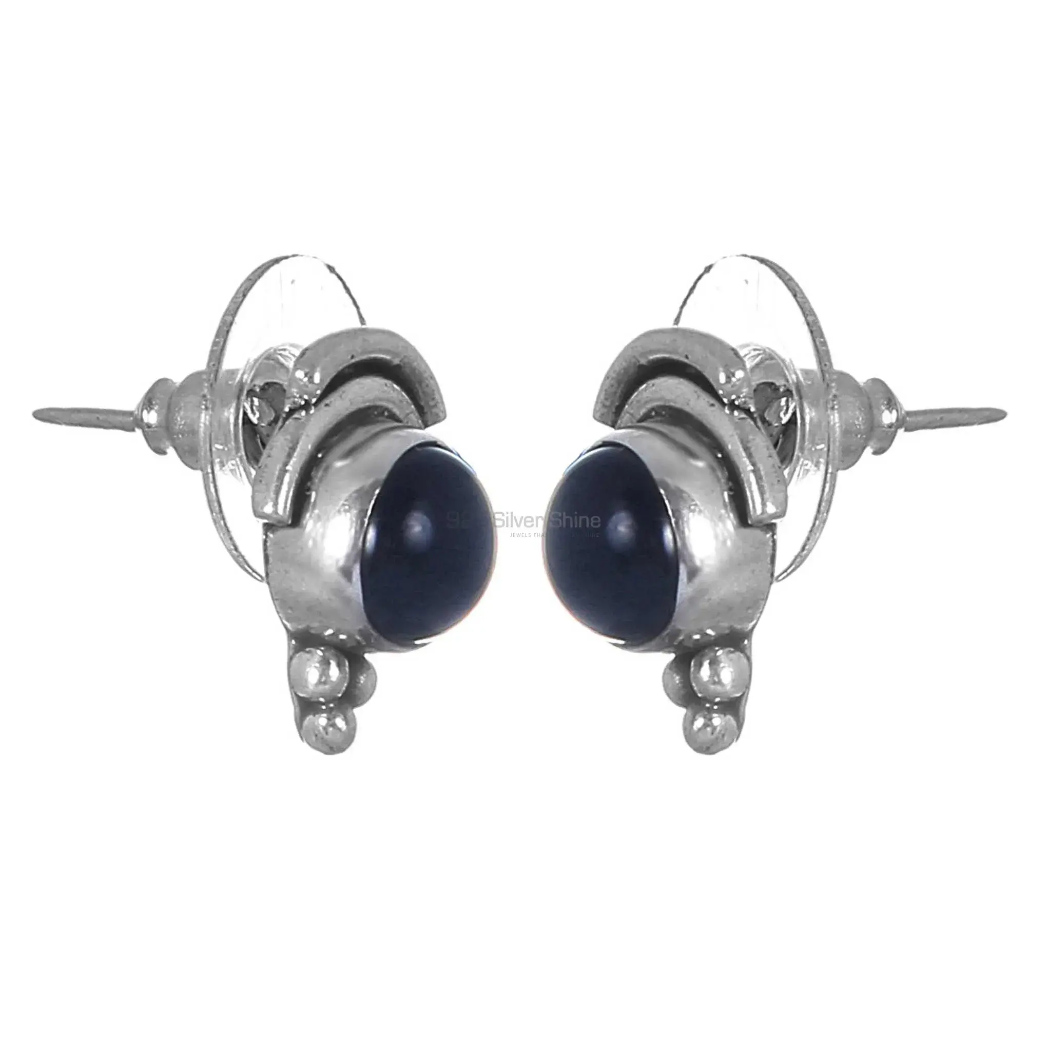 Natural Black onyx Gemstone Earrings In 925 Sterling Silver Jewelry 925SE262_0