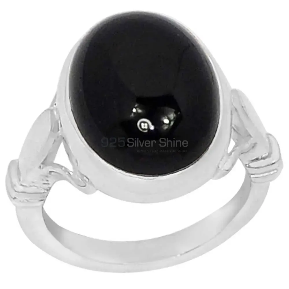 Natural Black Onyx Gemstone Handmade Ring In 925 Solid Silver 925SR062-2