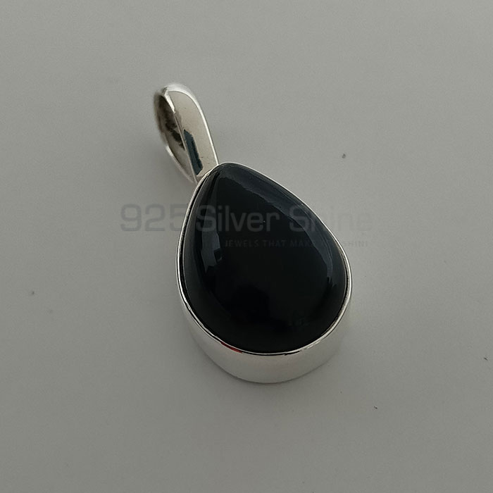 Natural Black Onyx Gemstone Pendant In Sterling Silver 925NSP07_3