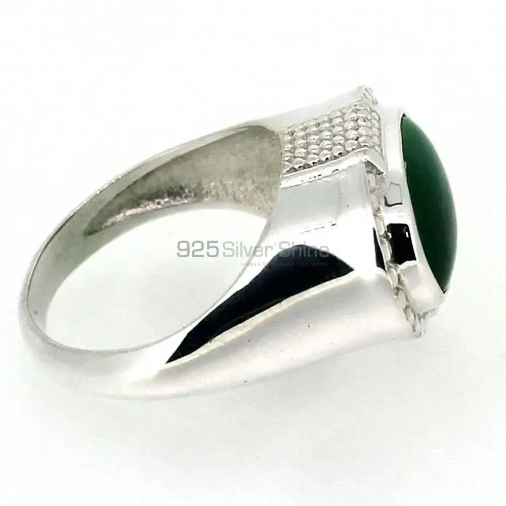 Natural Black Onyx Gemstone Ring In Sterling Silver 925SR042-2_3