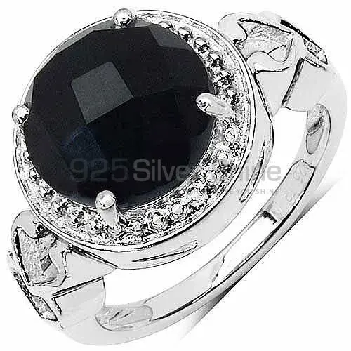 Natural Black Onyx Gemstone Rings In Fine 925 Sterling Silver 925SR3283