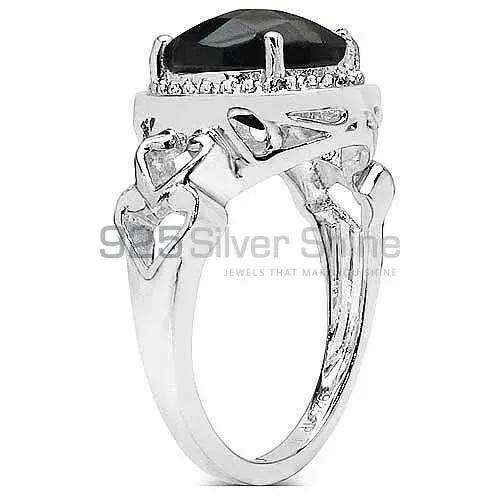 Natural Black Onyx Gemstone Rings In Fine 925 Sterling Silver 925SR3283_1