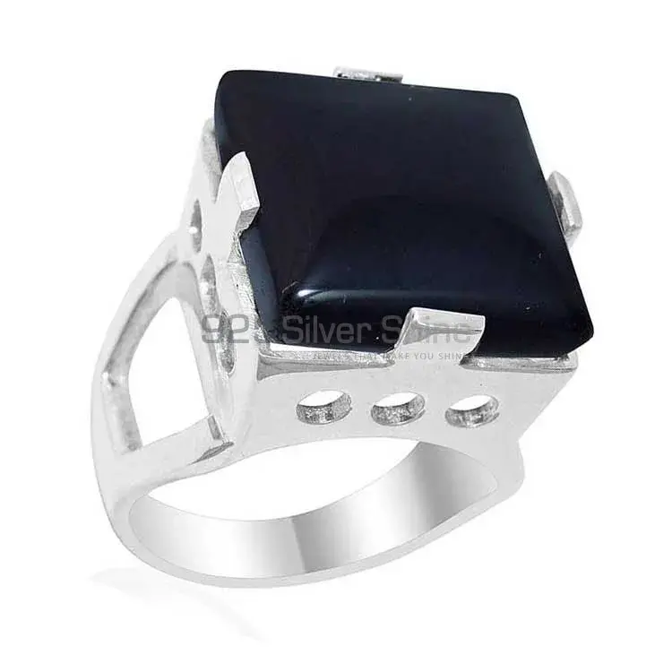 Natural Black Onyx Gemstone Rings In Solid 925 Silver 925SR1913_0