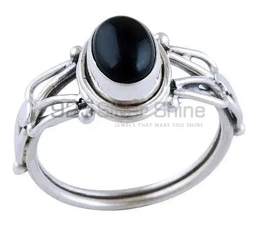 Natural Black Onyx Gemstone Rings In Solid 925 Silver 925SR2791