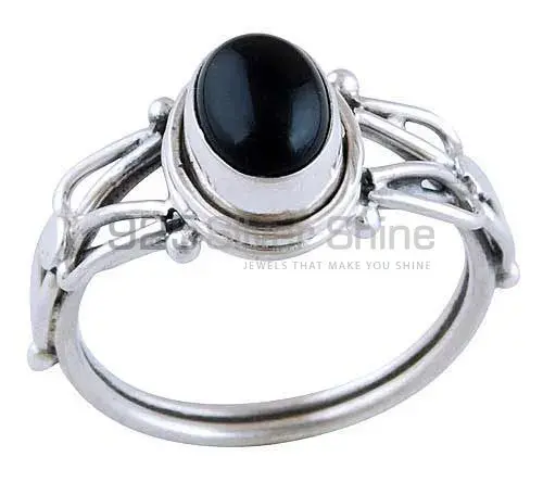 Natural Black Onyx Gemstone Rings In Solid 925 Silver 925SR2791_0