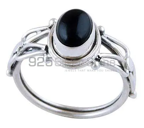 Natural Black Onyx Gemstone Rings In Solid 925 Silver 925SR2791_0
