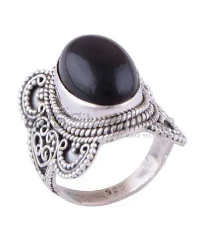 Natural Black Onyx Gemstone Rings In Solid 925 Silver 925SR3028_0