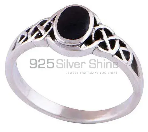 Natural Black Onyx Gemstone Rings In 925 Sterling Silver Jewelry 925SR2900_1
