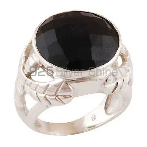 Natural Black Onyx Gemstone Rings In 925 Sterling Silver Jewelry 925SR3541