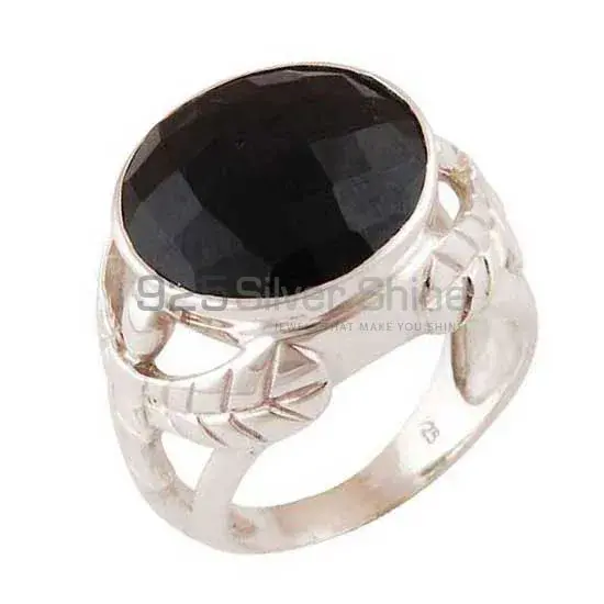 Natural Black Onyx Gemstone Rings In 925 Sterling Silver Jewelry 925SR3541_1