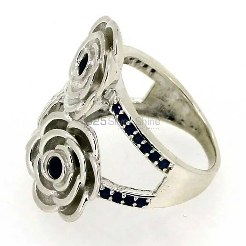 Natural Black Onyx Semi Precious Gemstone Ring In 925 Solid Silver 925SR032_0