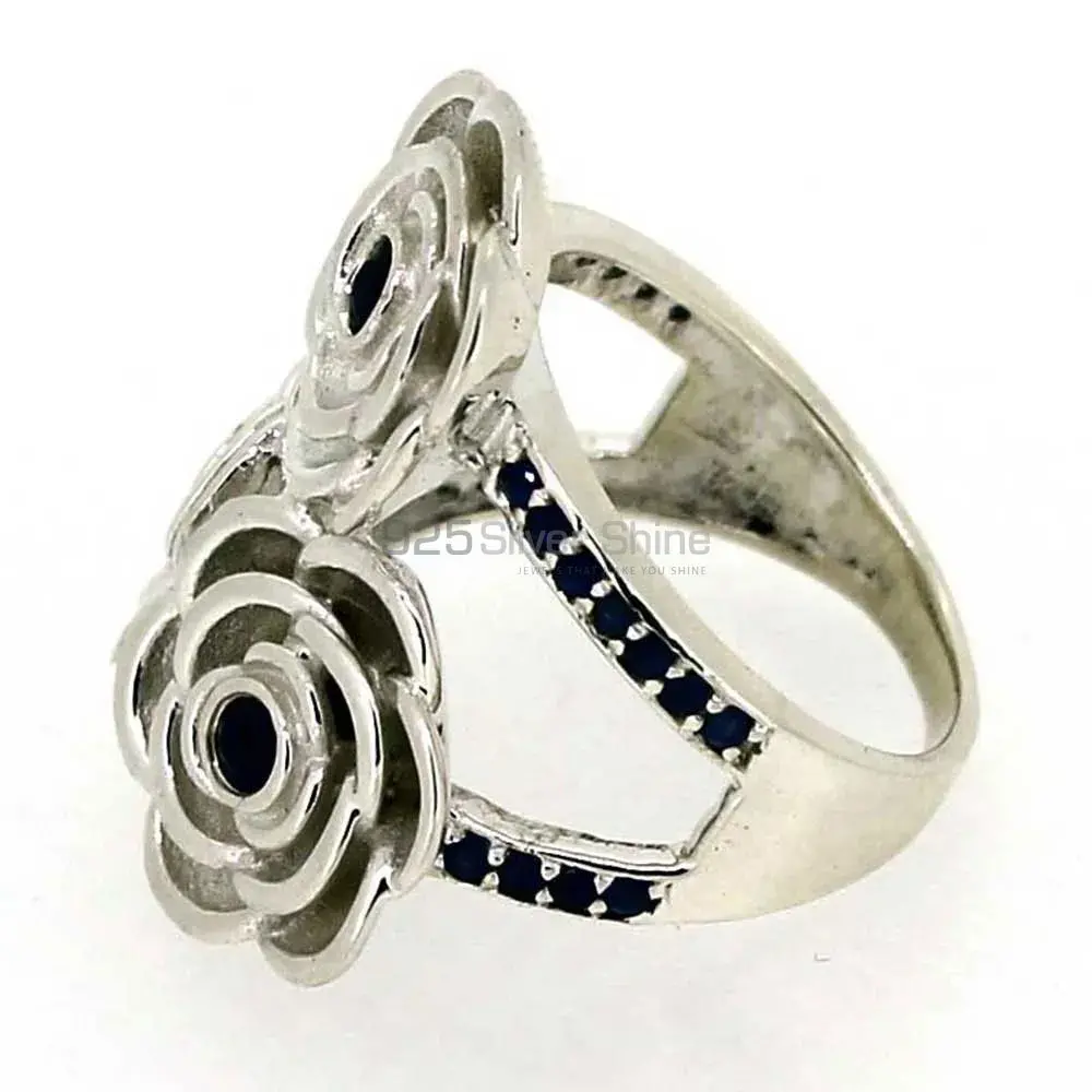 Natural Black Onyx Semi Precious Gemstone Ring In 925 Solid Silver 925SR032_1