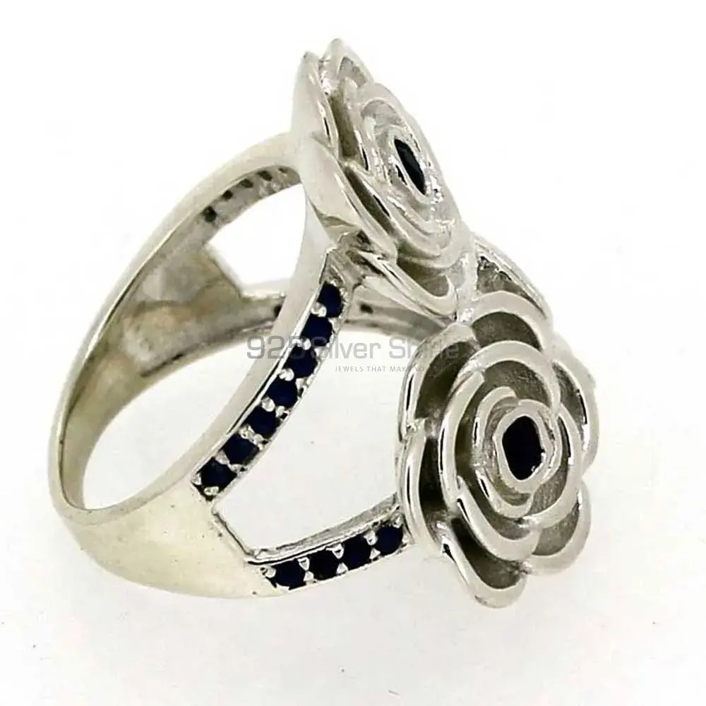 Natural Black Onyx Semi Precious Gemstone Ring In 925 Solid Silver 925SR032_2
