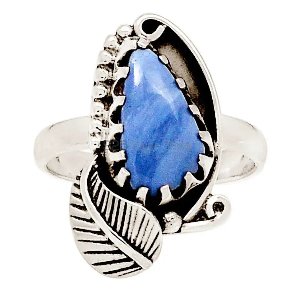 Natural Blue Lace Agate Gemstone Ring In Sterling Silver 925SR2333