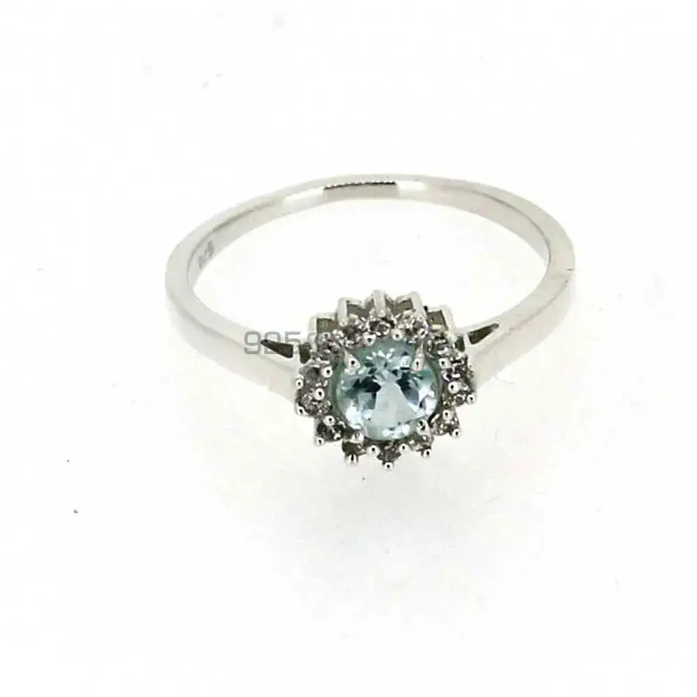 Natural Blue Topaz Gemstone Handmade Ring In 925 Silver 925SR050-4