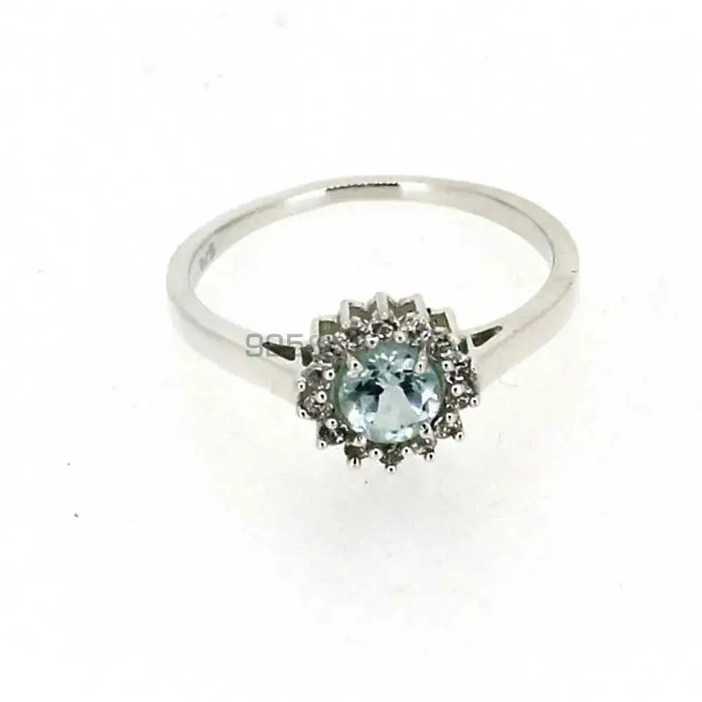 Natural Blue Topaz Gemstone Handmade Ring In 925 Silver 925SR050-4_0