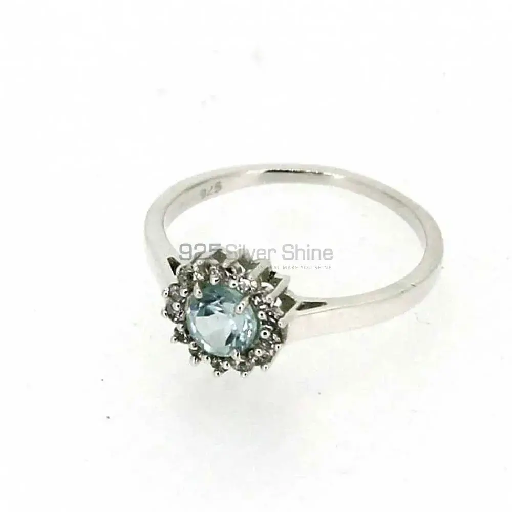 Natural Blue Topaz Gemstone Handmade Ring In 925 Silver 925SR050-4_0