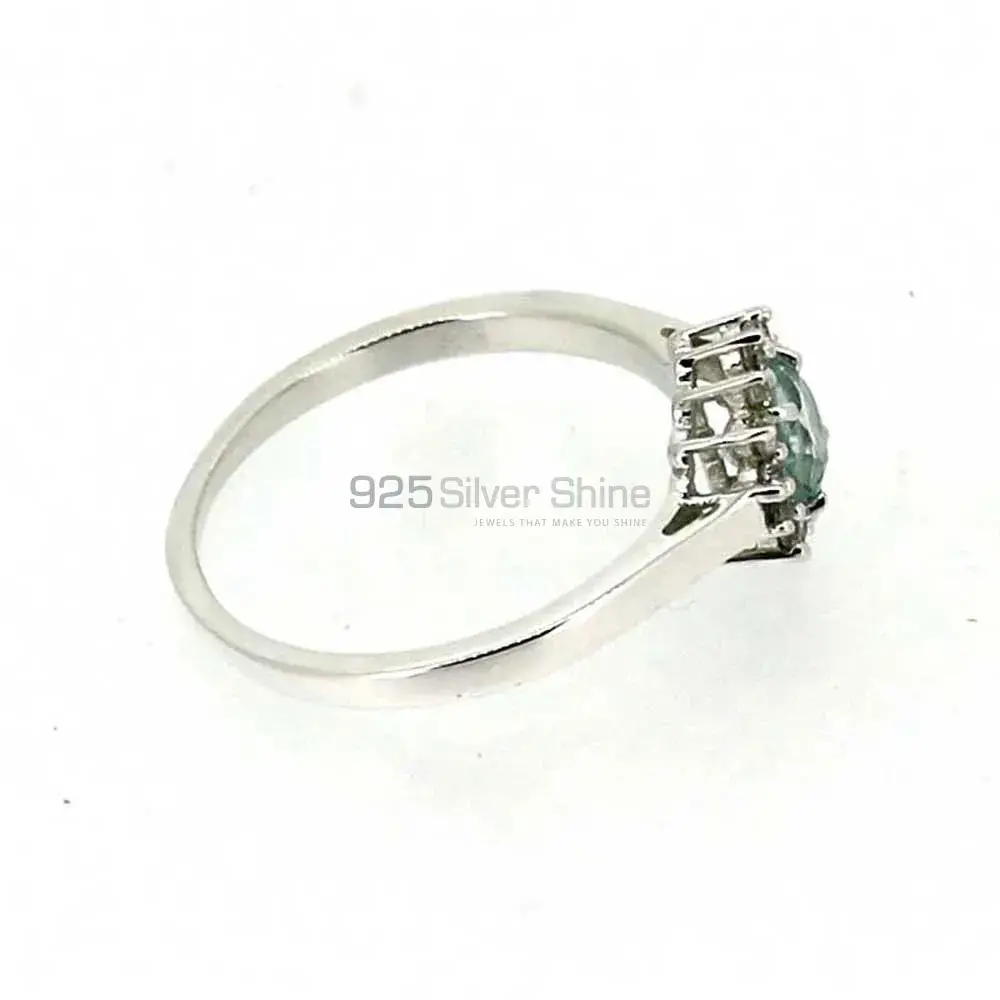 Natural Blue Topaz Gemstone Handmade Ring In 925 Silver 925SR050-4_4