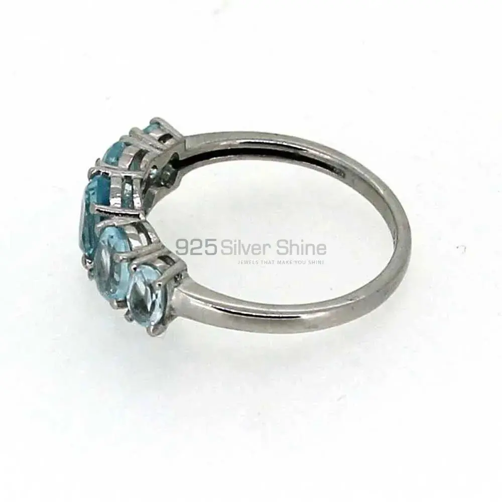 Natural Blue Topaz Gemstone Handmade Ring In 925 Silver 925SR08-2_1