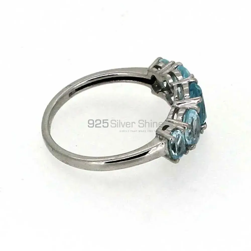 Natural Blue Topaz Gemstone Handmade Ring In 925 Silver 925SR08-2_2