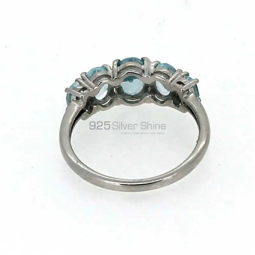 Natural Blue Topaz Gemstone Handmade Ring In 925 Silver 925SR08-2_3