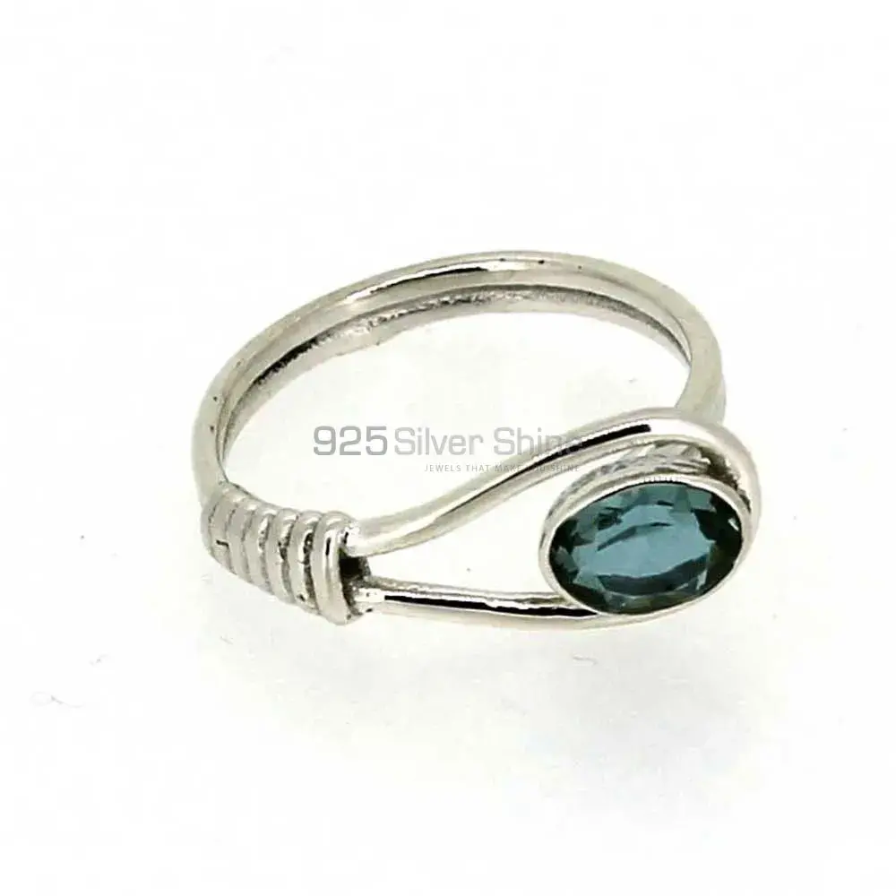 Natural Blue Topaz Gemstone Handmade Ring In 925 Solid Silver 925SR028-3