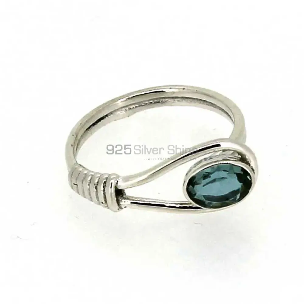 Natural Blue Topaz Gemstone Handmade Ring In 925 Solid Silver 925SR028-3_0