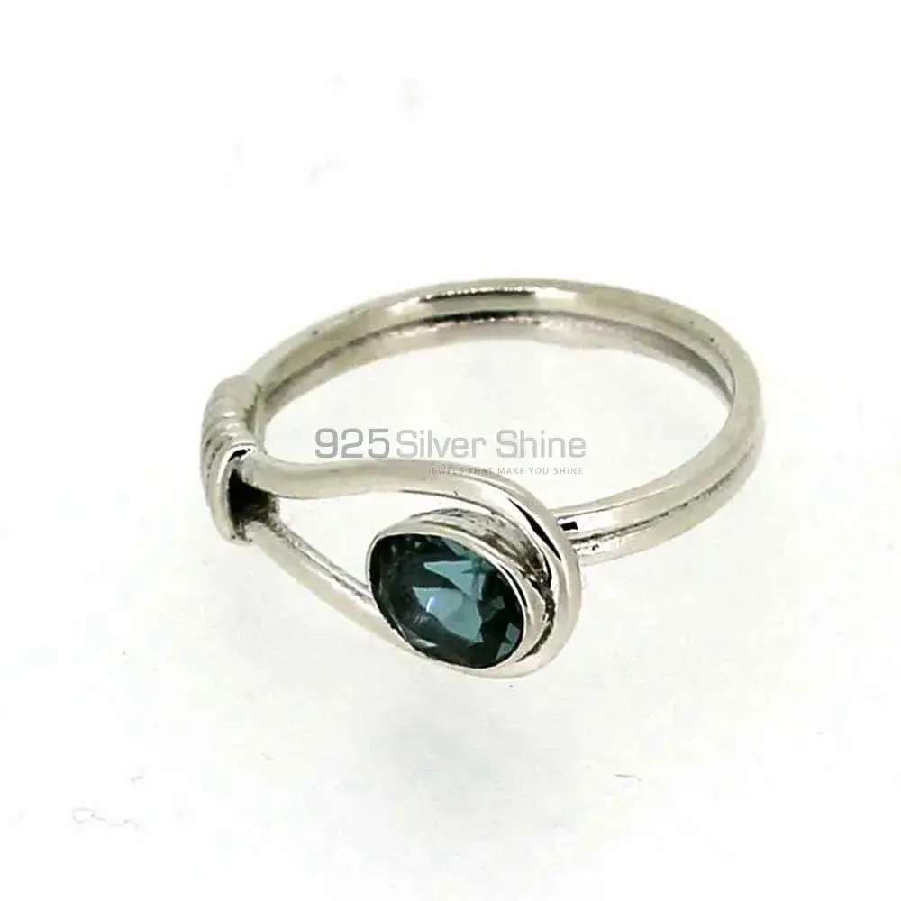 Natural Blue Topaz Gemstone Handmade Ring In 925 Solid Silver 925SR028-3_2