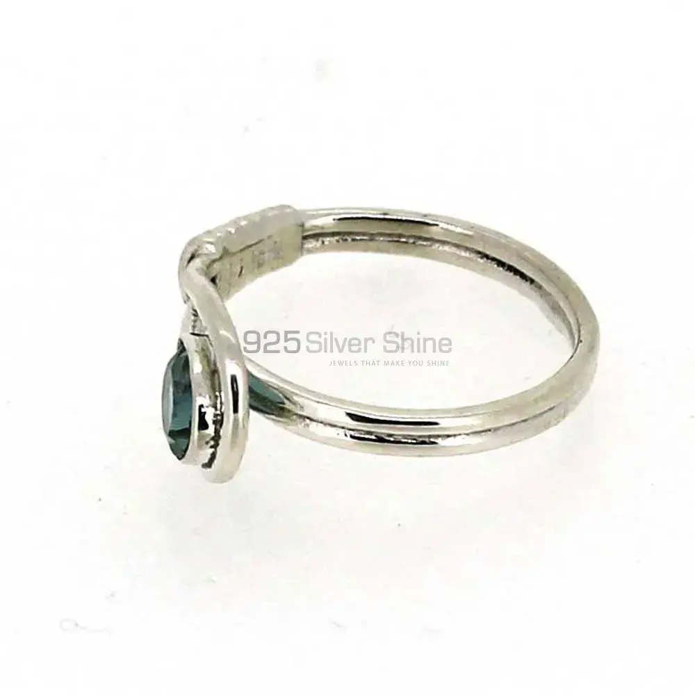 Natural Blue Topaz Gemstone Handmade Ring In 925 Solid Silver 925SR028-3_4
