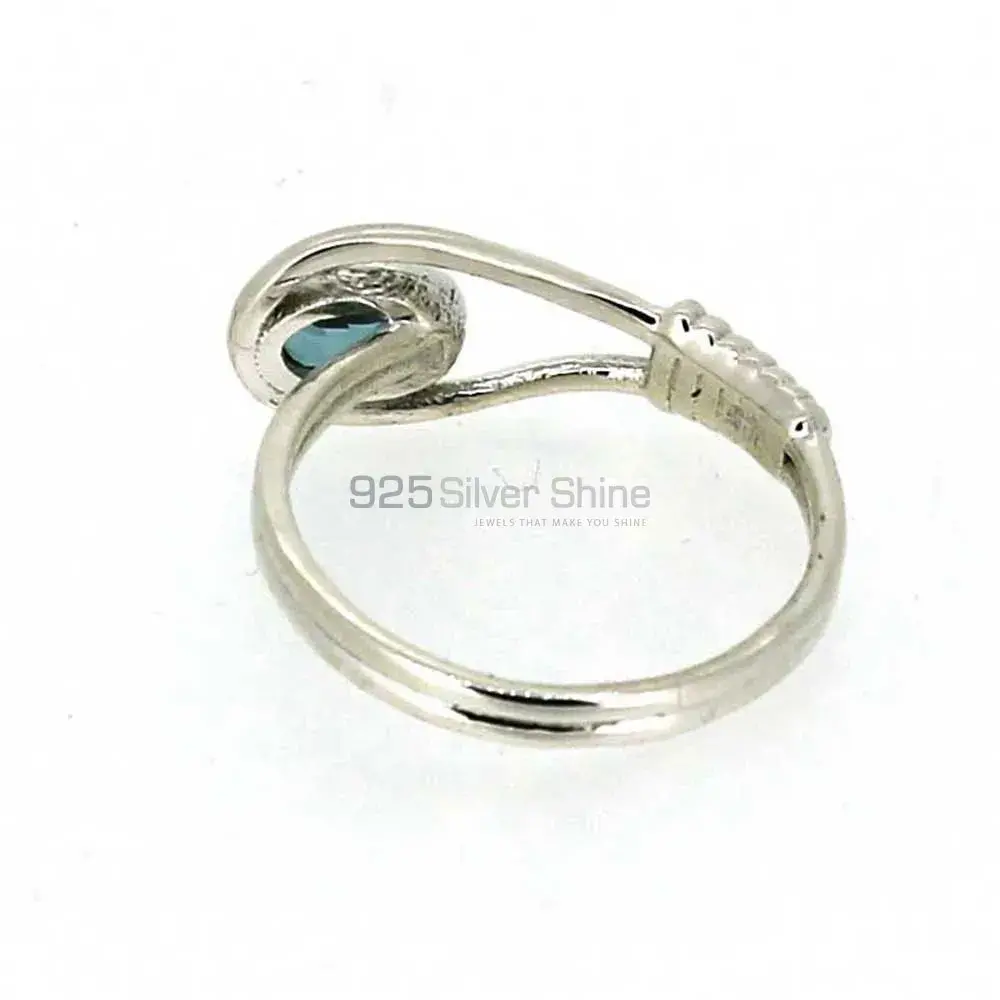 Natural Blue Topaz Gemstone Handmade Ring In 925 Solid Silver 925SR028-3_5