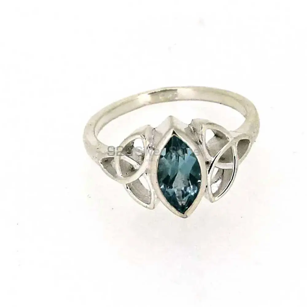 Natural Blue Topaz Gemstone Ring In 925 Silver 925SR016