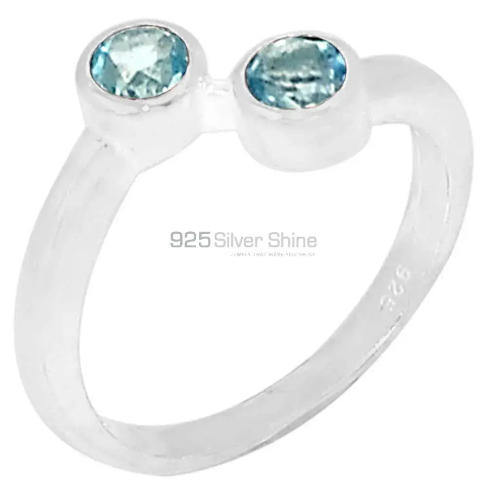 Natural Blue Topaz Gemstone Ring In 925 Sterling Silver 925SR094-6