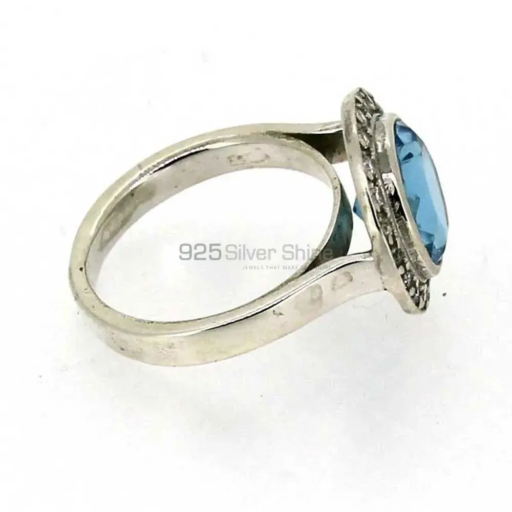 Natural Blue Topaz Gemstone Ring In Solid Silver 925SR026_3
