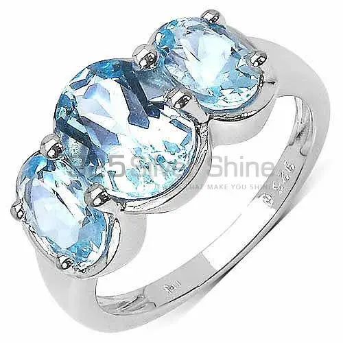 Natural Blue Topaz Gemstone Rings Exporters In 925 Sterling Silver Jewelry 925SR3228