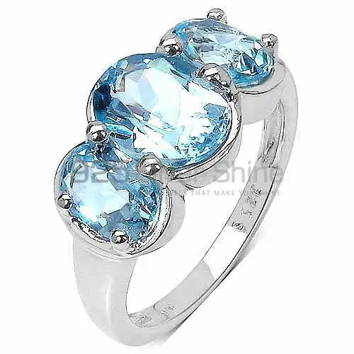 Natural Blue Topaz Gemstone Rings Exporters In 925 Sterling Silver Jewelry 925SR3228_1