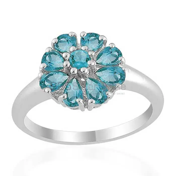 Natural Blue Topaz Gemstone Rings In Fine 925 Sterling Silver 925SR1691