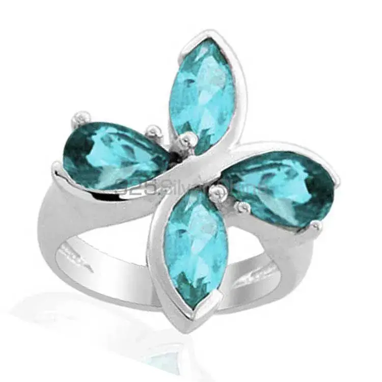 Natural Blue Topaz Gemstone Rings In Solid 925 Silver 925SR1992