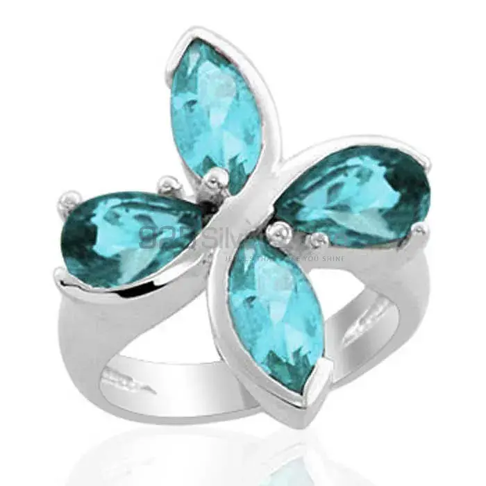 Natural Blue Topaz Gemstone Rings In Solid 925 Silver 925SR1992_0